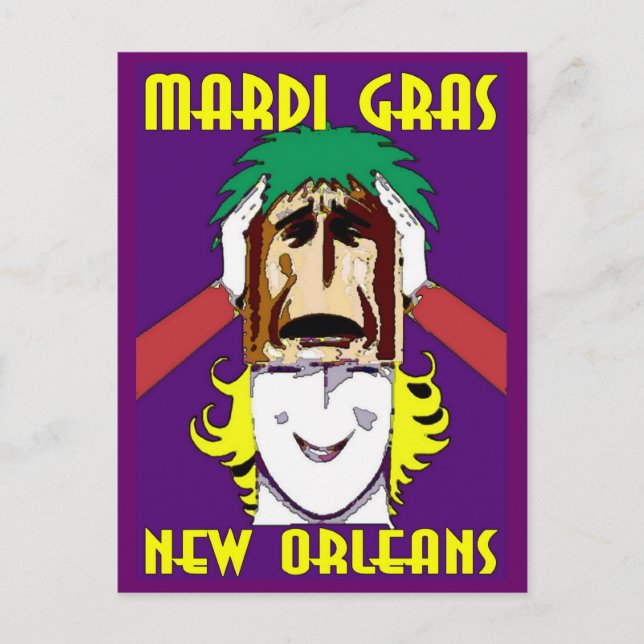 Postal Enmascaramiento de Mardi Gras (Anverso)