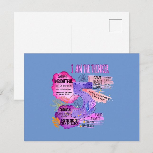 Postal Enneagram Tipo 5 - Soy El Pensador (Anverso / Reverso)