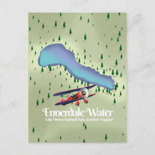 Postal Ennerdale Water, cartel de viaje del distrito de l