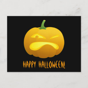 Postal enojada del fondo del negro de la calabaza