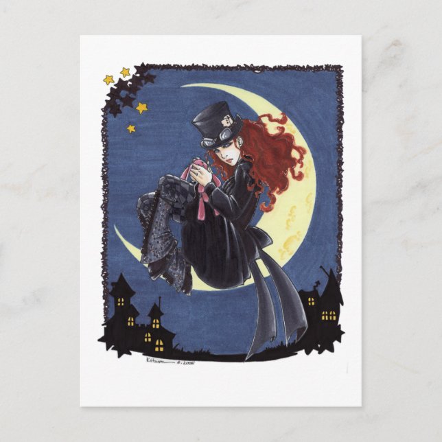 Postal enojada del sombrerero (Anverso)