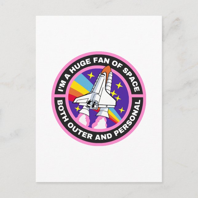 Postal enorme fanático del espacio (Anverso)