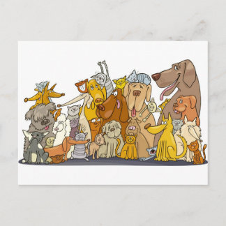 Postal enorme grupo de gatos y perros