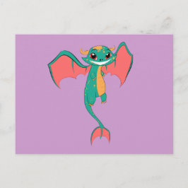 Postal Enorme sonrisa dragón volador mítico