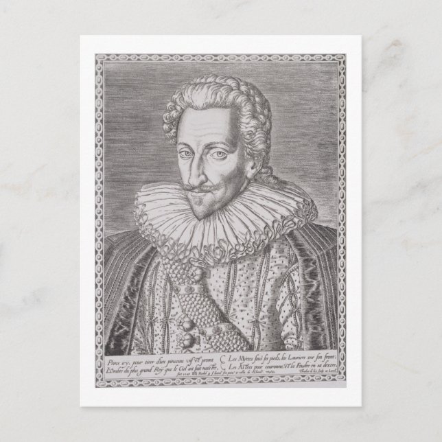 Postal Enrique IV (1553-1610) como Rey de Navarra, 1589 ( (Anverso)