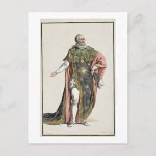 Postal Enrique IV (1553-1610) Rey de Francia, de 'Receuil