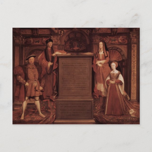 Postal Enrique VII&VIII,Elisabeth,Jane de Hans Holbein (Anverso)