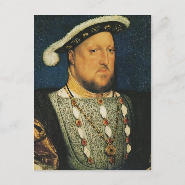 Postal Enrique VIII de Inglaterra por Hans Holbein el Jov (Anverso)