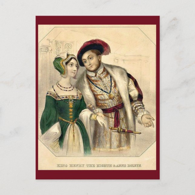 Postal Enrique VIII y Anne Boleyn (Anverso)