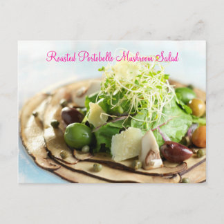 Postal Ensalada de champiñón de Portobello asada