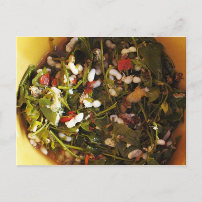 Postal Ensalada de huevo de hormiga roja... Comida callej (Anverso)