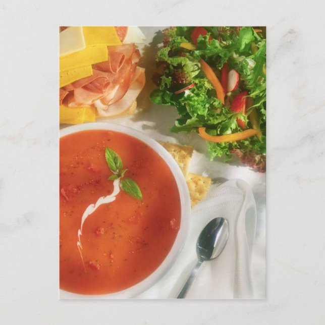 POSTAL ENSALADA DE SOPA POSTCARD Y SANDWICH (Anverso)