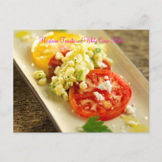 Postal Ensalada de tomate y maíz blanco
