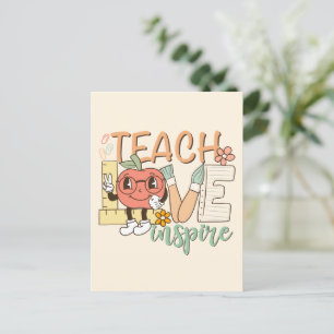 Postal Enseña Amor Inspira – Útiles Escolares Adorables
