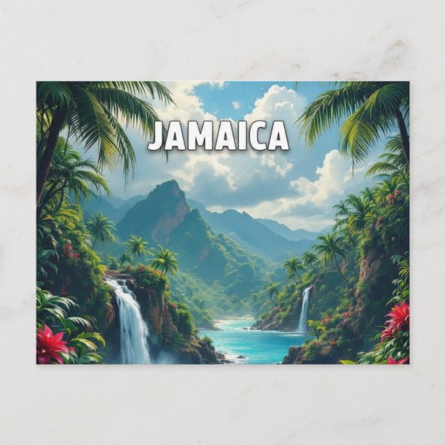 Postal ensenada hermosa de Jamaica (Anverso)