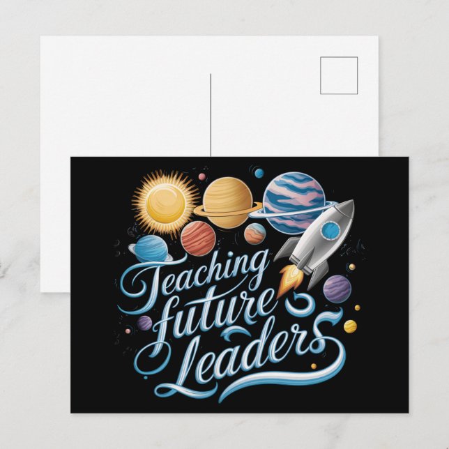 Postal Enseñando a futuros líderes Profesor del planeta e (Anverso / Reverso)