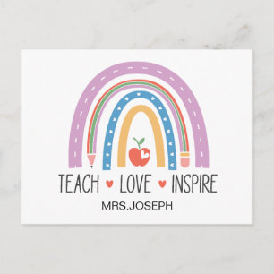 Postal Enseñar Amar Inspirar Profesor