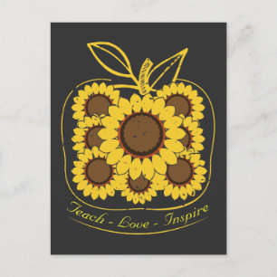 Postal Enseñar amor inspira a la escuela del girasol