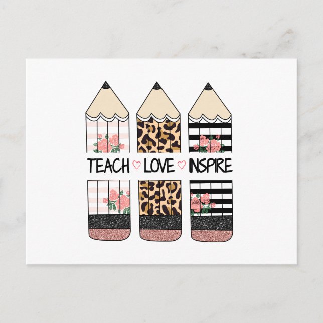 Postal Enseñar Amor Inspirar Cita  (Anverso)