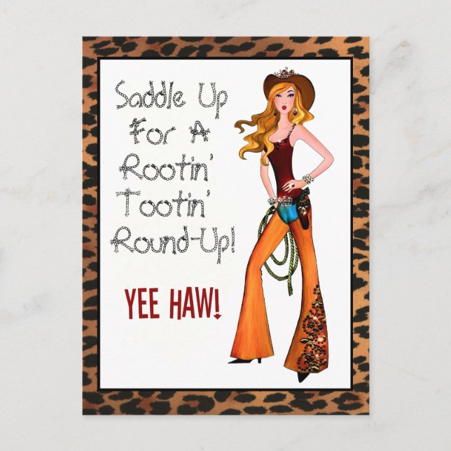 Postal Ensillar Para Un Rootin 'Tootin' Round Up! (Anverso)