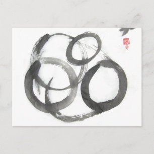 Postal Enso Zen Circles Art Postcard
