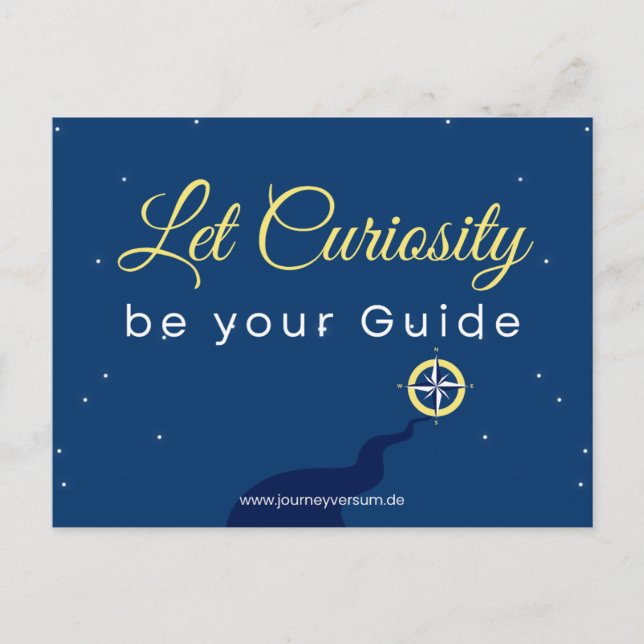 Postal Entdecke die Welt mit Neugierde - Postkarte (Anverso)