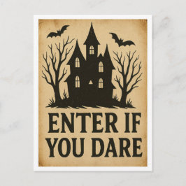 Postal Enter if You Dare Vintage Halloween 