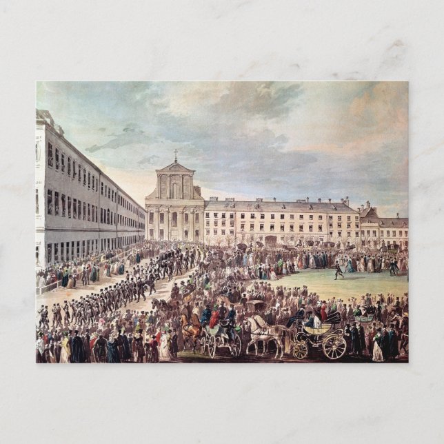 Postal Entierro de Ludwig van Beethoven en Viena (Anverso)