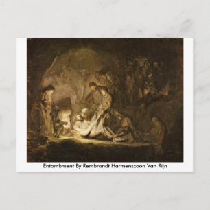 Postal Entombment De Rembrandt Harmenszoon Van Rijn