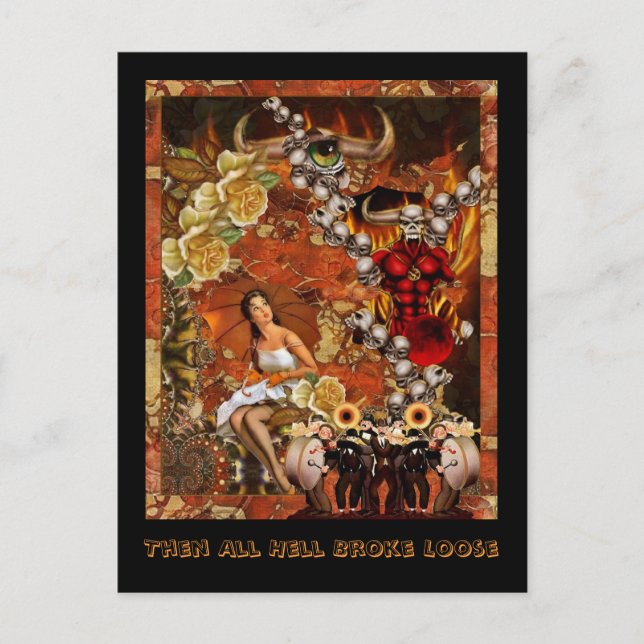 Postal Entonces todo el infierno se desprendió (Anverso)