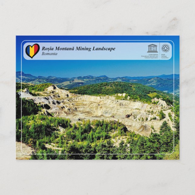 Postal Entorno minero de la UNESCO WHS - Roșia Montană (Anverso)