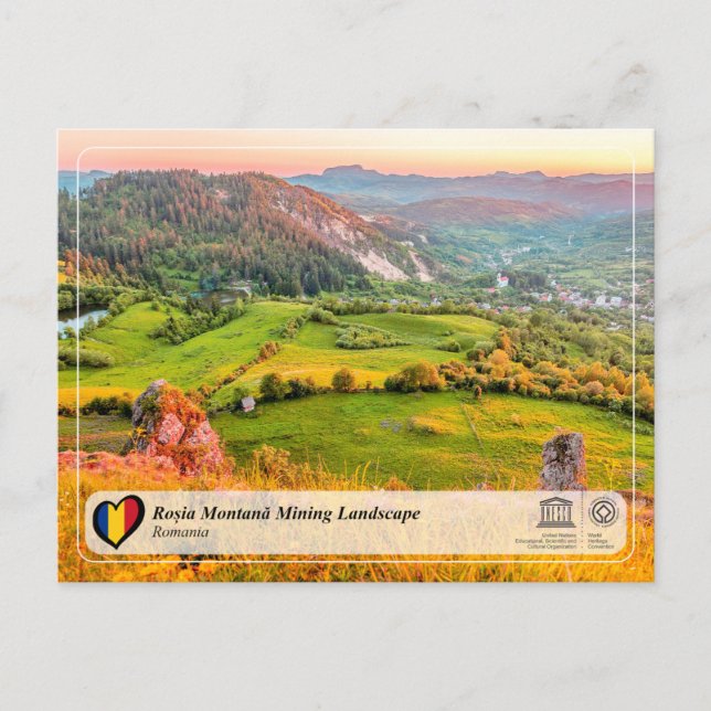 Postal Entorno minero de la UNESCO WHS - Roșia Montană (Anverso)