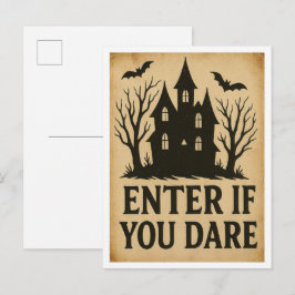 Postal Entra si Te Atreves Vintage Halloween 