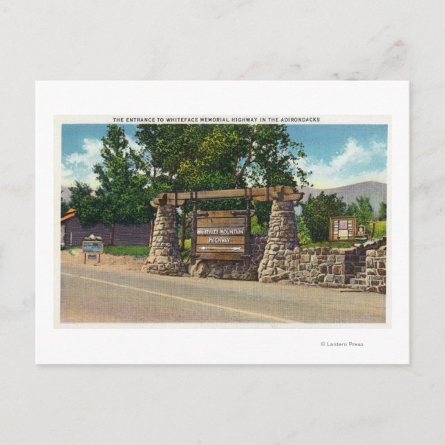 Postal Entrada a la autopista Whiteface Mt. (Anverso)