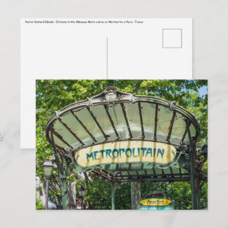 Postal Entrada a la estación de metro de Montmartre - Par