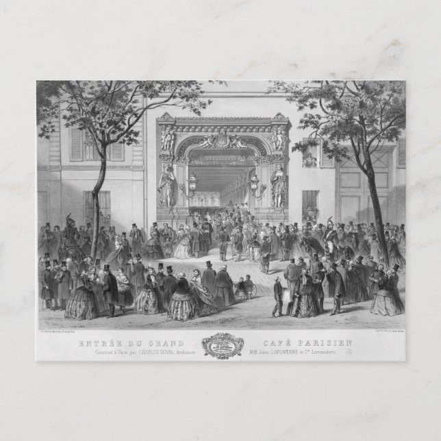 Postal Entrada al "Grand Cafe Parisien", París (Anverso)