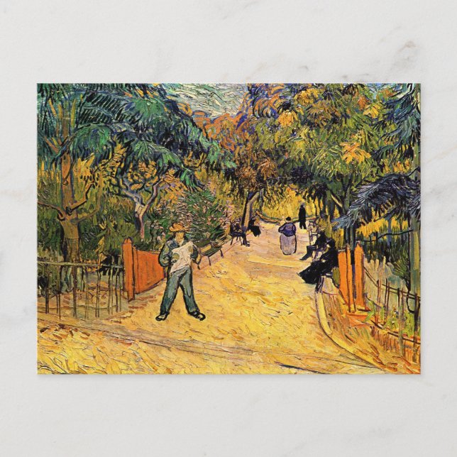 Postal Entrada al Parque Público por Vincent van Gogh (Anverso)