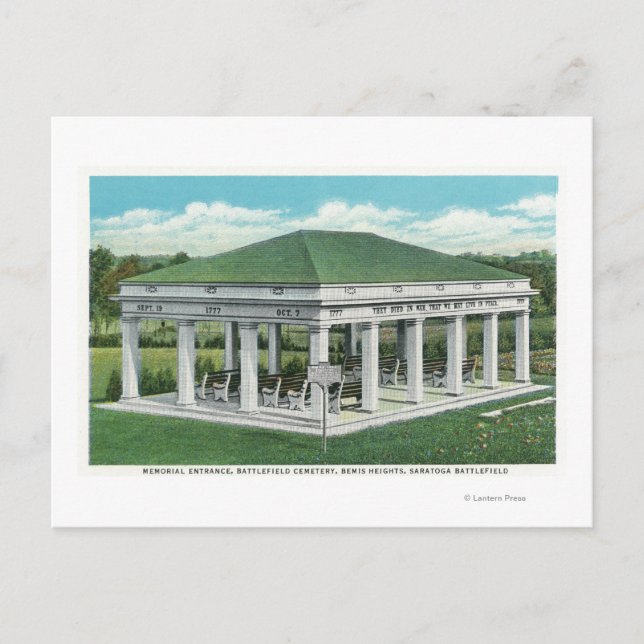 Postal Entrada conmemorativa en la vista del cementerio d (Anverso)