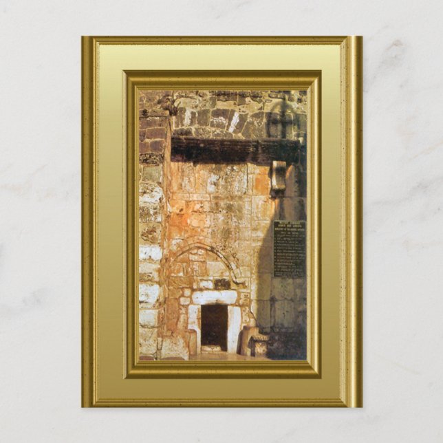 Postal Entrada de Belén a la Iglesia de la Natividad (Anverso)