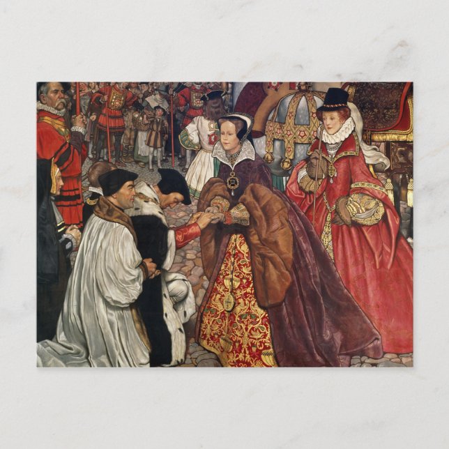 Postal Entrada de la Reina María y la Princesa Elizabeth (Anverso)