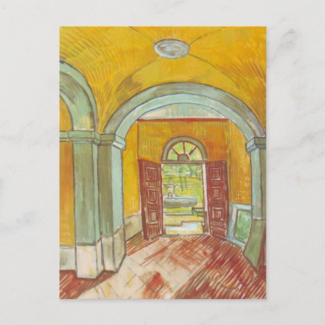 Postal Entrada de Van Gogh al Hospital de Saint Paul (Anverso)