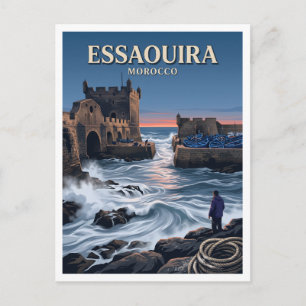 Postal Entrada del antiguo puerto de Essaouira Marruecos
