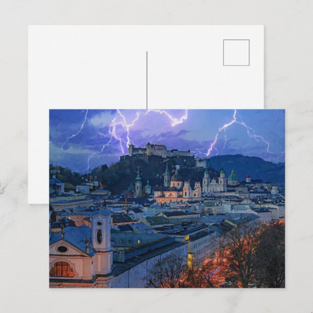 Postal Entrada exultante - Luminosidad nocturna (Anverso / Reverso)