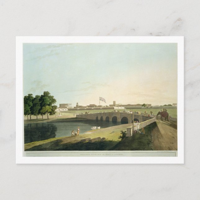 Postal Entrada occidental de Fort St. George, Madras, pla (Anverso)