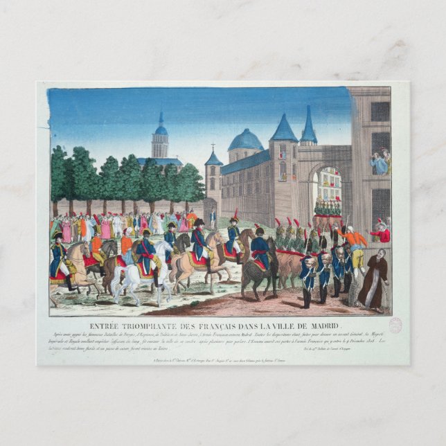 Postal Entrada triunfante de los franceses a Madrid (Anverso)