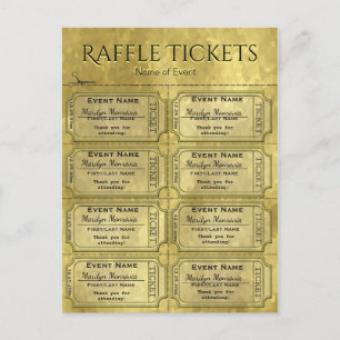 Postal Entradas Golden Glam Raffle