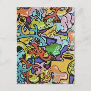 Postal entrañas con grafitis