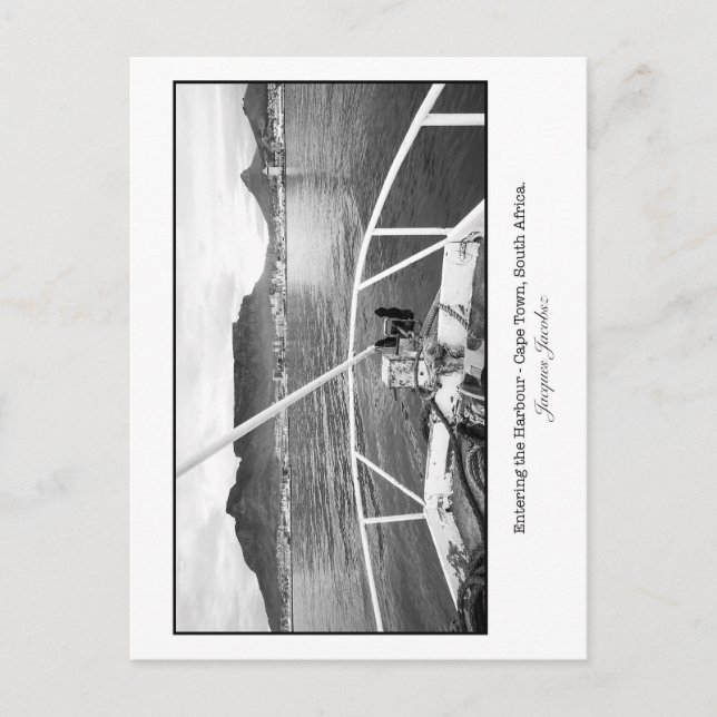 Postal Entrando en el puerto de Ciudad del Cabo (Anverso)