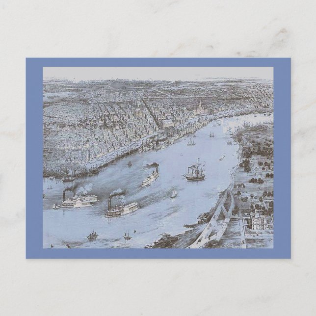 Postal Entrando en Nueva Orleans, guerra civil (Anverso)