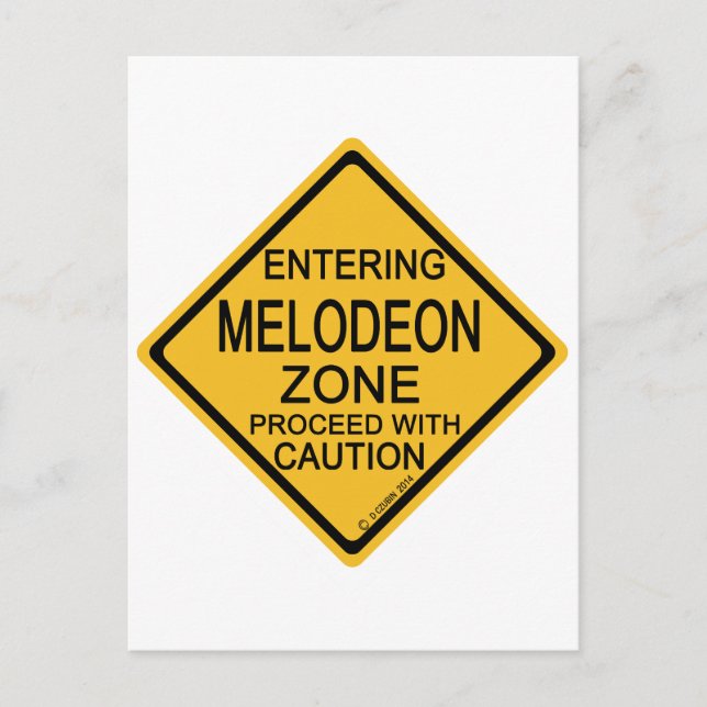 Postal Entrando en una zona de melodeón (Anverso)